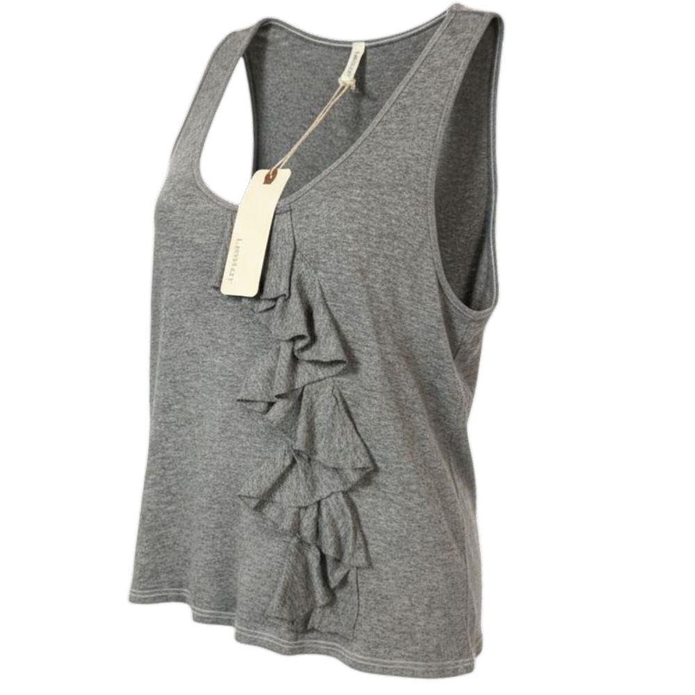 NWT Lanston Womens Tank Top Ruffle Front Sleeveless Blouse Women's Size Large